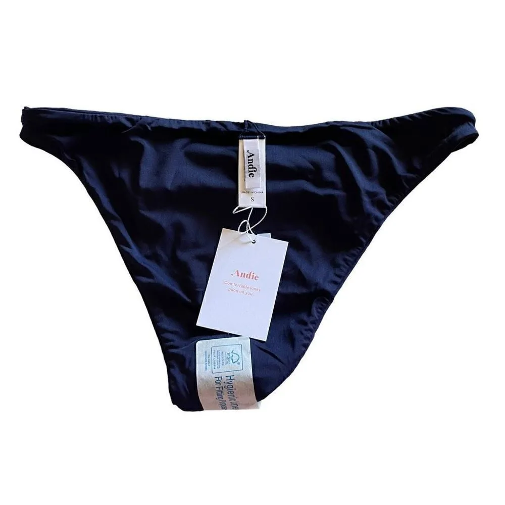 Andie Swim Cheeky Bikini Bottom Navy Blue  Women's Swimwear
Swimsuit SZ S #1448 - Image 6