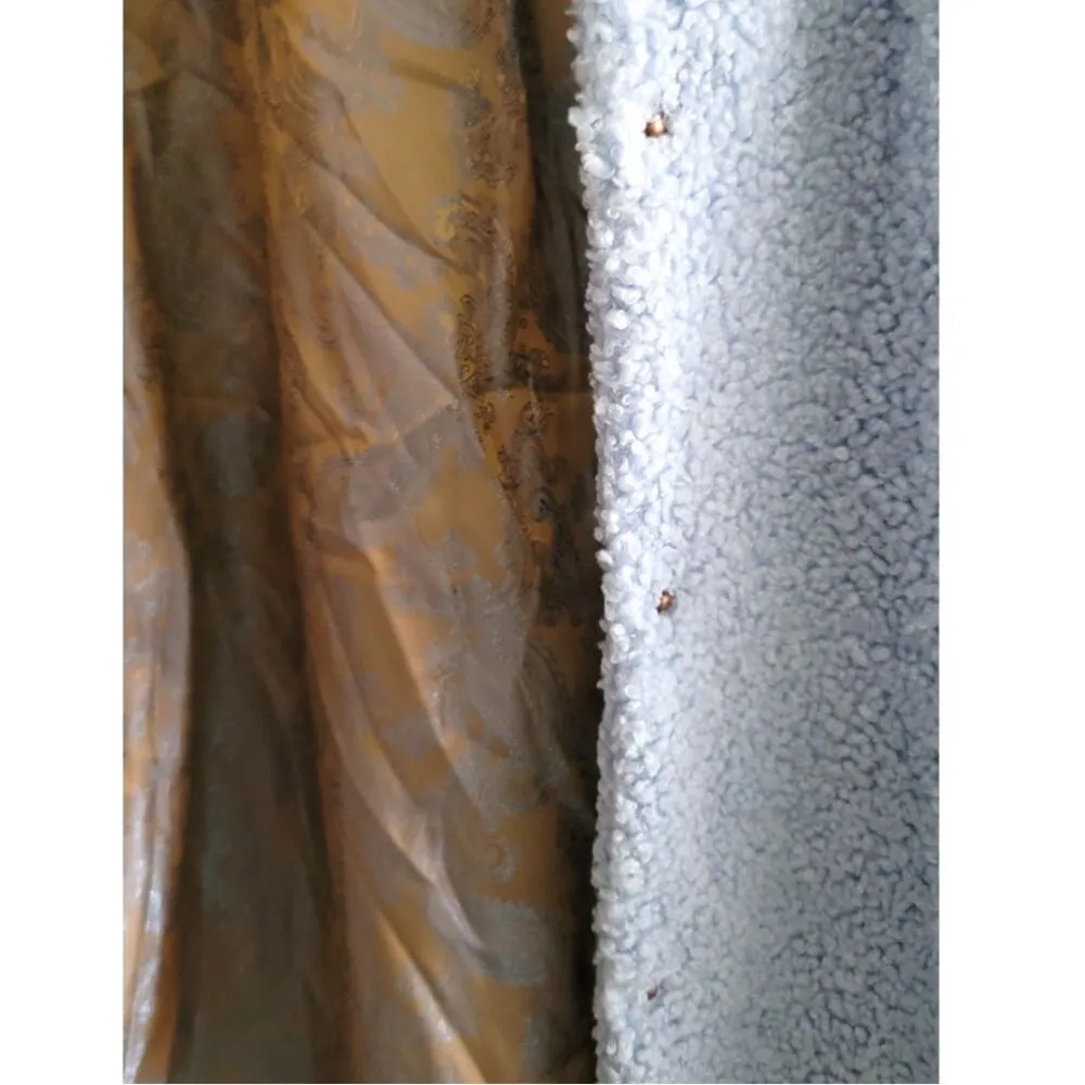 Soft Surroundings Contesse Long Sleeve Faux Sherpa Coat Carolina Blue Medium - Image 9