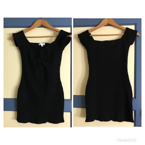 MD Black Cotton Cocktail Bodycon - Image 2