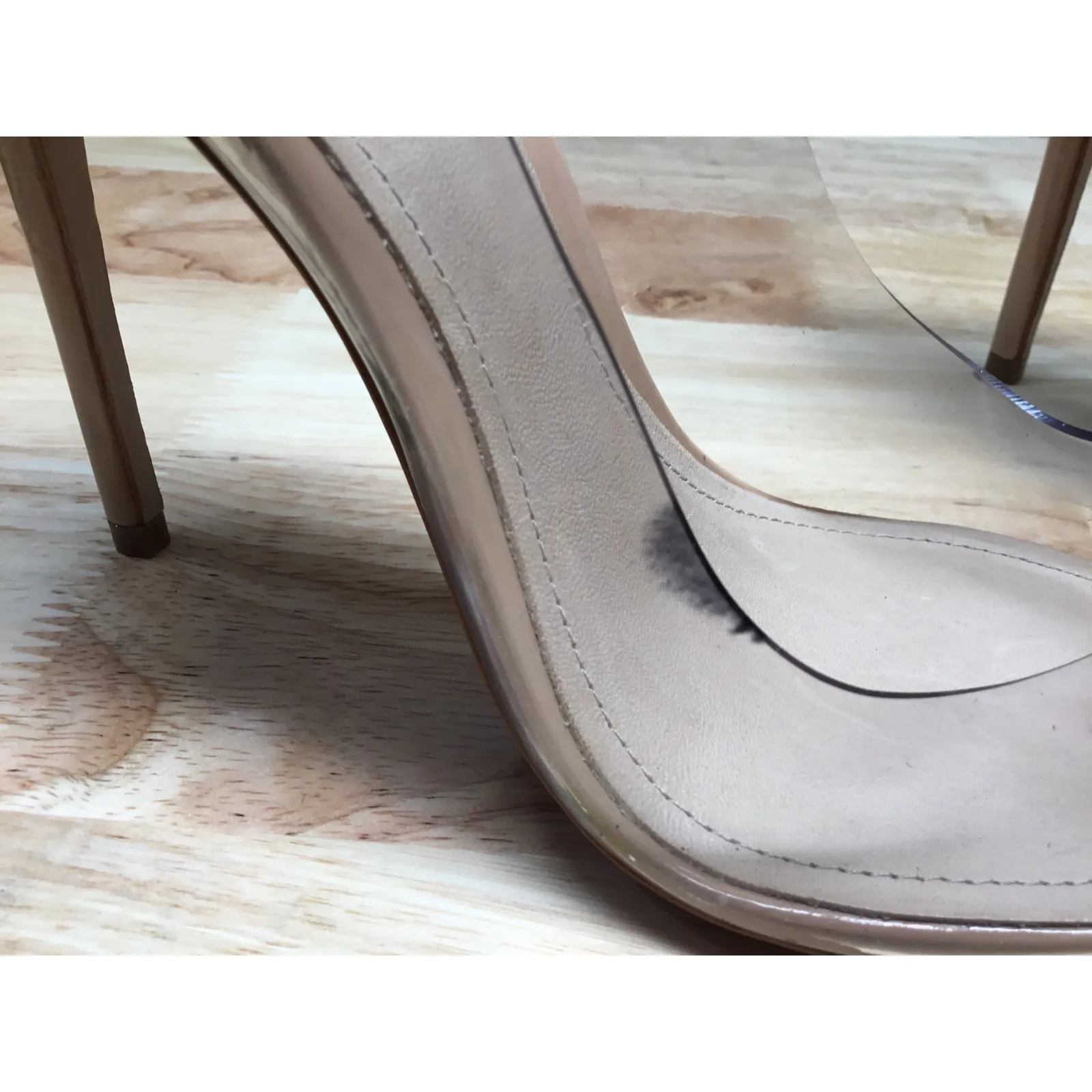 Schutz Cendi Women's 8 Beige Patent Leather Slip-On Pointed Toe High Heel Pumps - Image 9