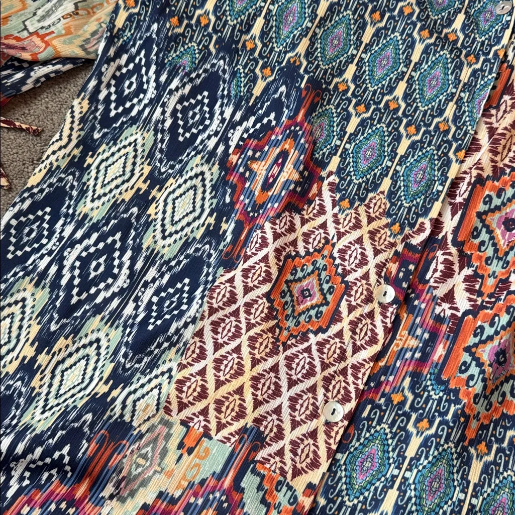 Alfred Dunner Autumn Weekend Abstract Multicolor Button Down Blouse SIZE 2X - Image 3