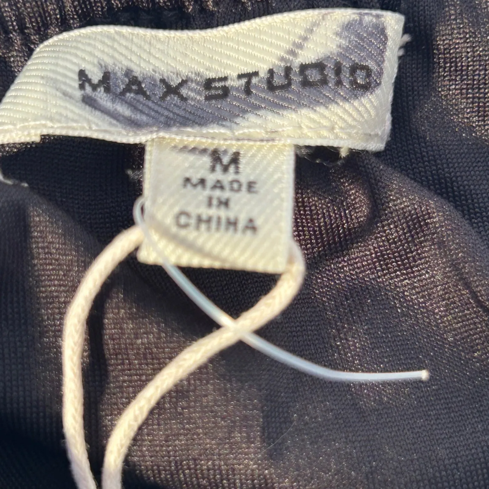 Max Studio Black White Polka Dot Mesh Maxi Skirt Size M Elastic Waist - Image 3