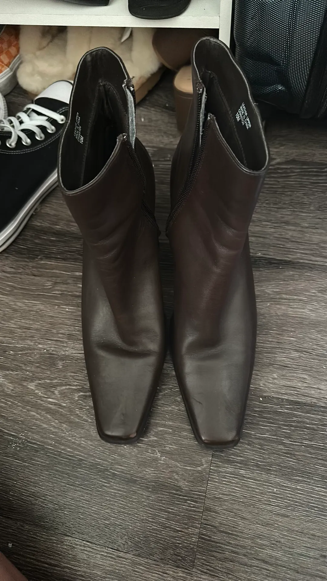 Karen Scott Brown Leather Booties - Image 2