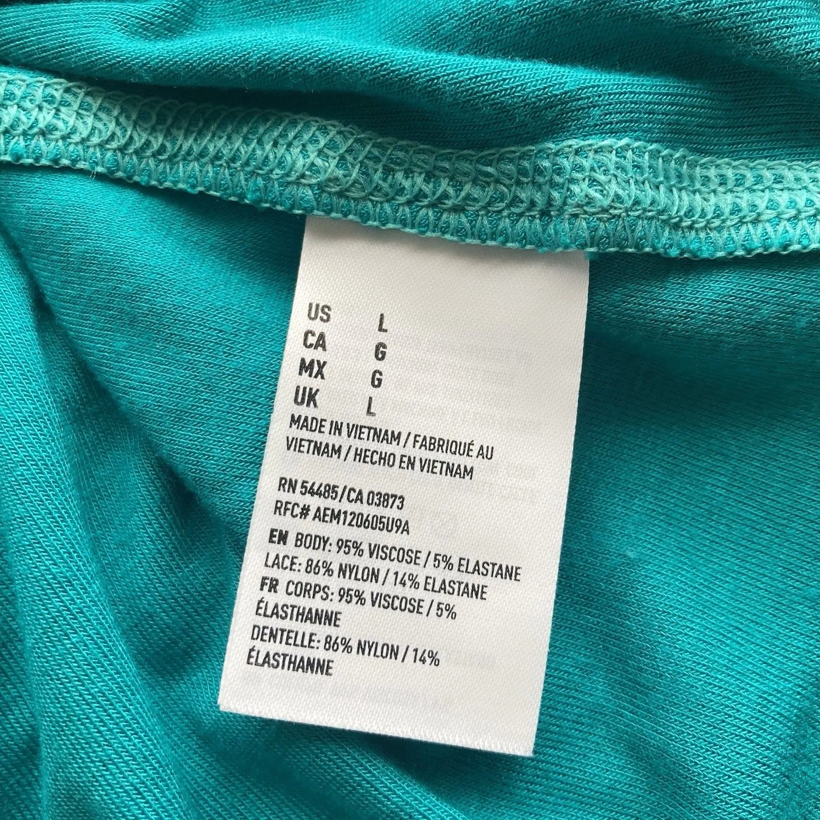 American Eagle Tank Top Cami Womens L Lace Trim Babydoll Y2K Fairy Teal Blue - Image 6