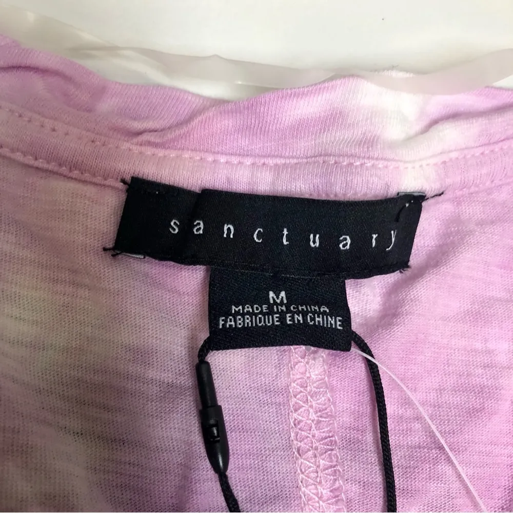 NWT Sanctuary One Pocket Tie Dye Tank Top Crewneck Purple Lightweight Boho sz M - Image 6