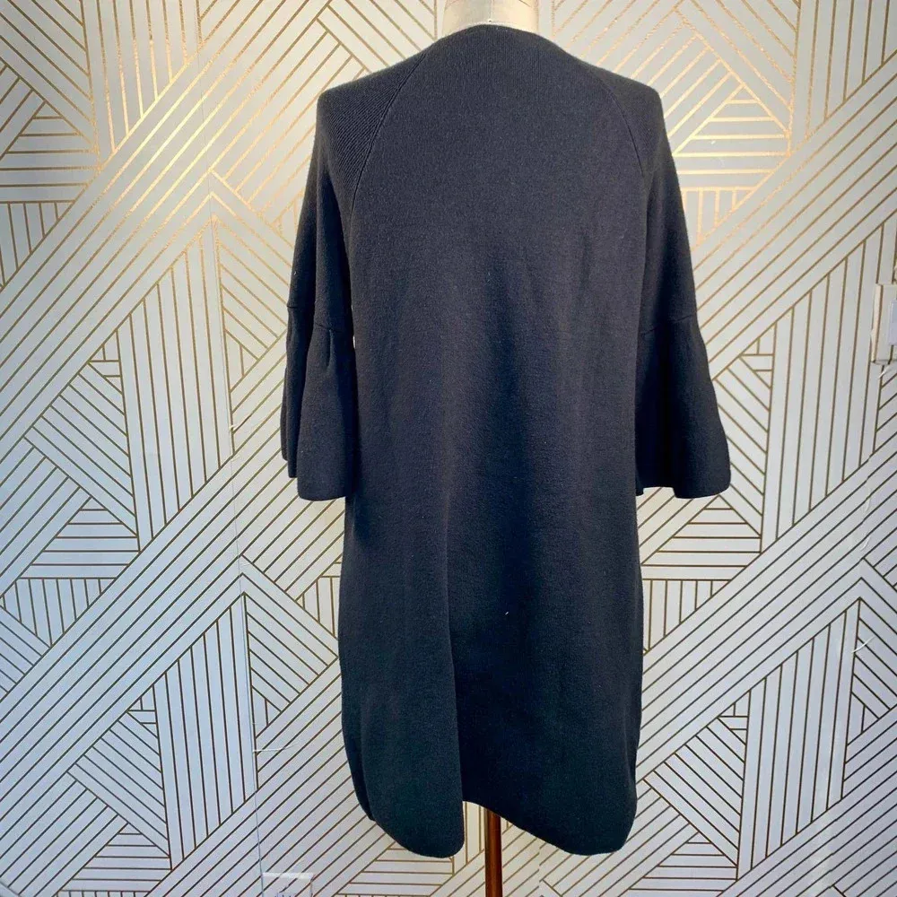 Anthropologie‎ Moth Chester Sweater Tunic Dress Bell Sleeve Black Size Small - Image 8