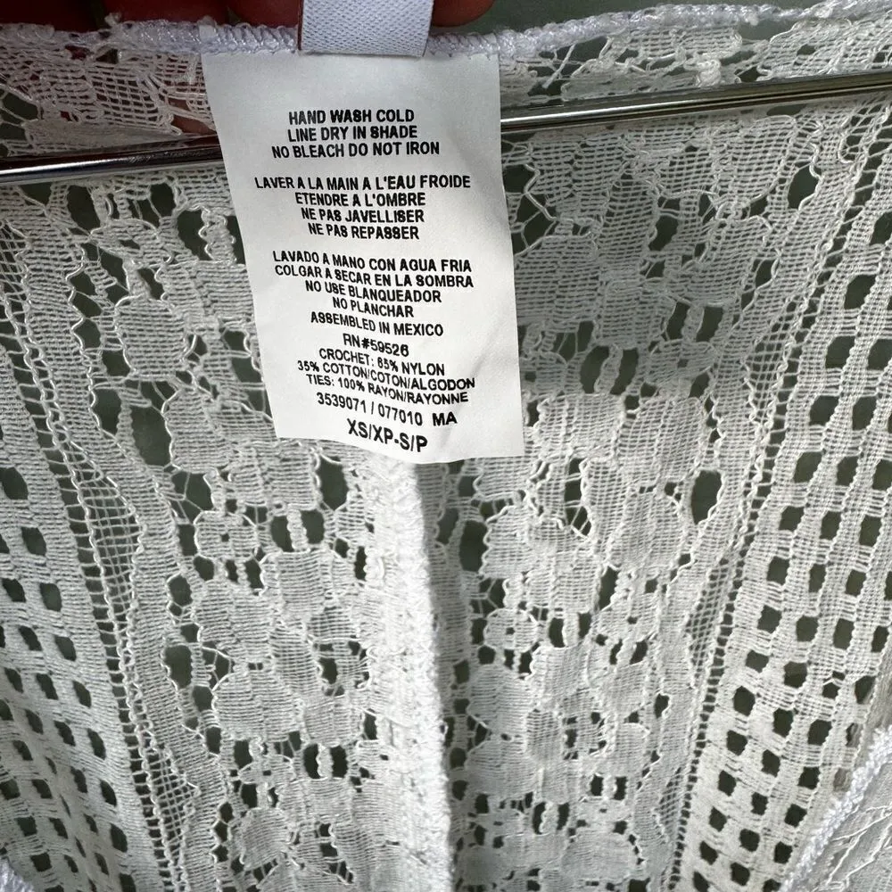 BECCA Swim Lace Crochet Coverup tunic Dress XS/S - Image 4