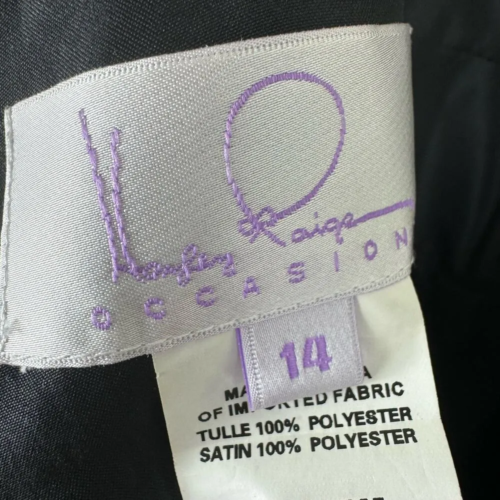 Hayley Paige Occasions Black Floor Length Bride's Maid Gala Formal Dress Size 14 - Image 14