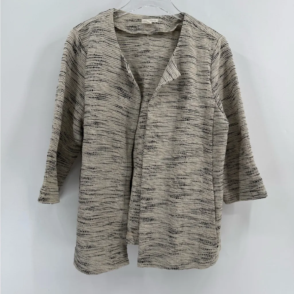 Eileen Fisher Hand-loomed Cotton Furrows Round‎ Neck Jacket Size large - Image 2