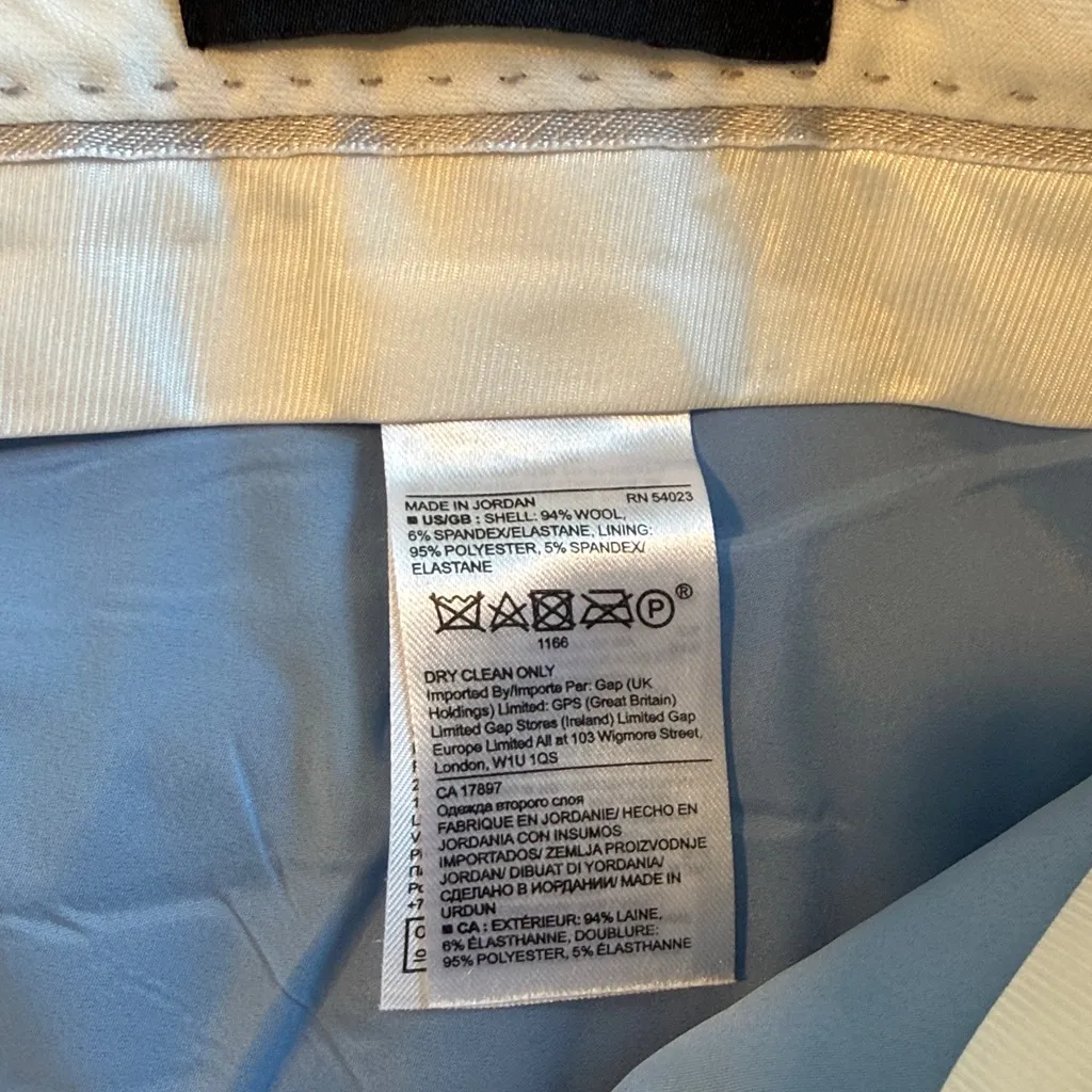 Banana Republic Logan Stretch Wool Mid-Rise Blue Woven Dress Pant Trouser, 10 - Image 8