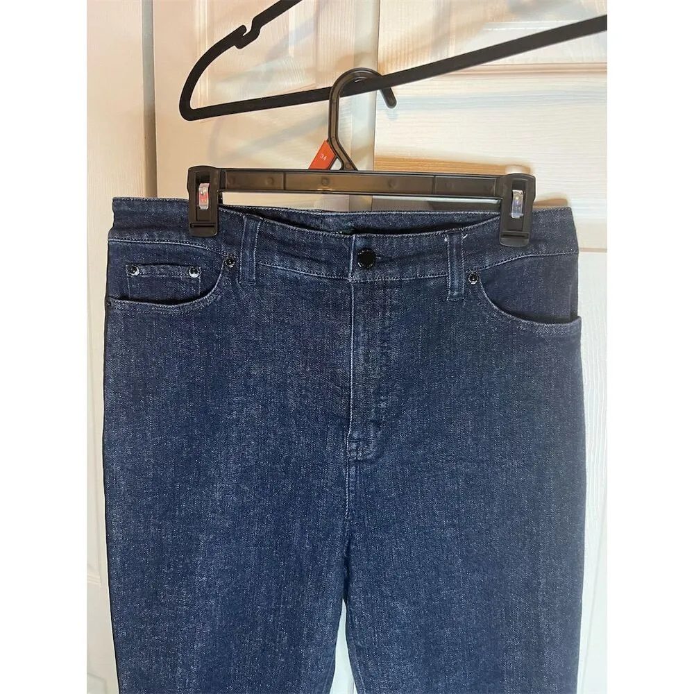 Lauren Ralph Lauren Women's Skinny Jeans Size 10 Dark Indigo Mid - Image 2