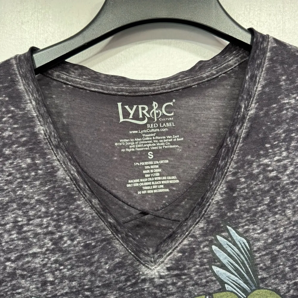 Lynyrd Skynyrd Free Bird Black Burnout Band Tee by Lyric Culture V Neck - Image 6