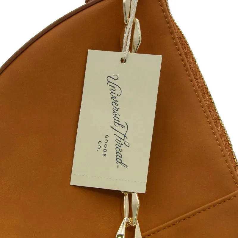 Universal Thread Slouched Half-Moon Shoulder Bag in Brown with Gold Chain Strap - Image 8