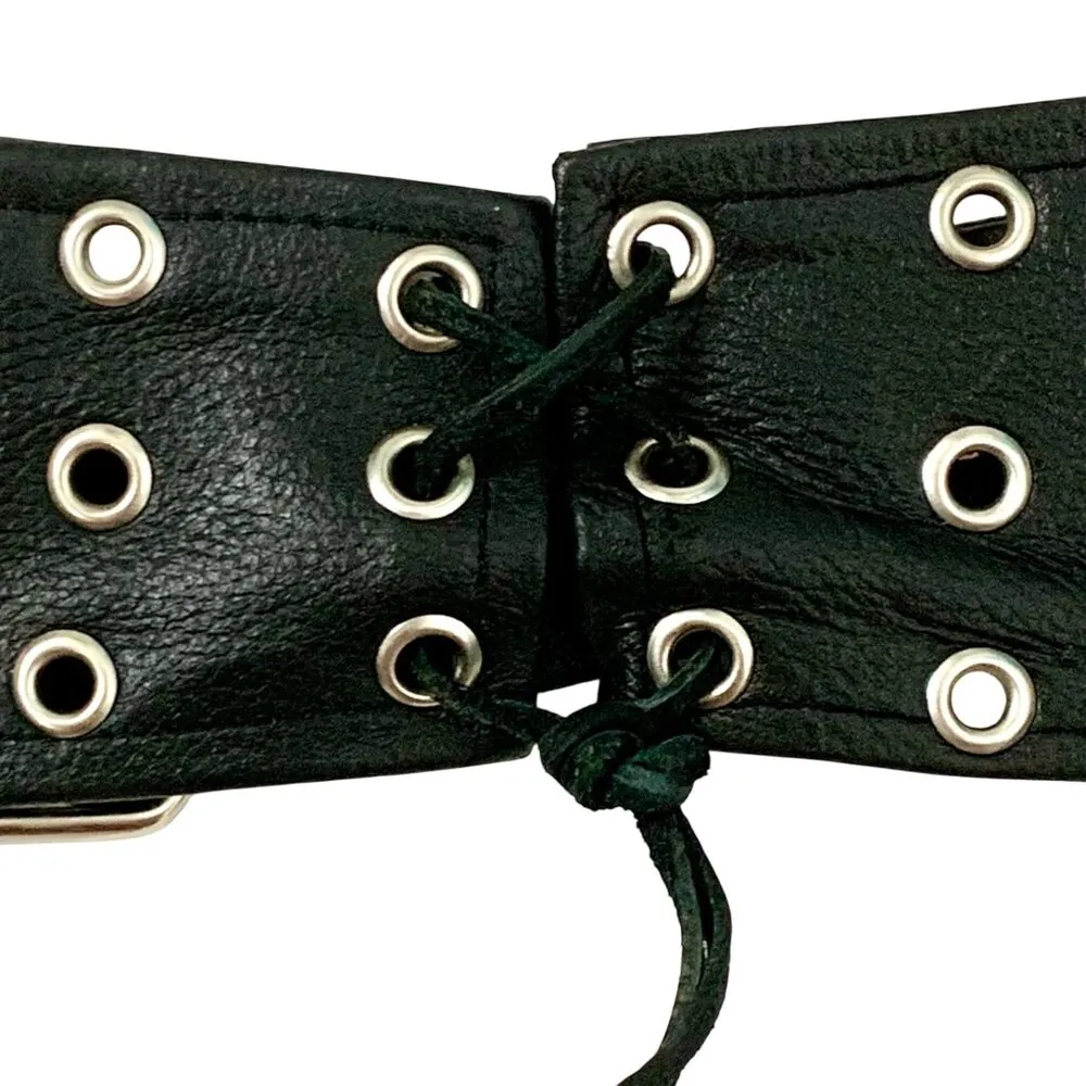 Genuine Leather Black Motorcycle Chaps Moto Adjustable Buckle Straps Size S - Image 6