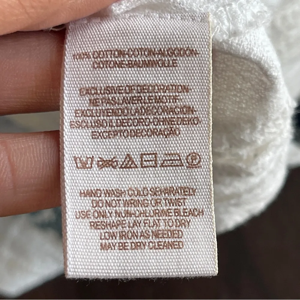 FREE PEOPLE | White Off-Shoulder Embroidery Stitch Floral Peasant Top Sz XS - Image 8