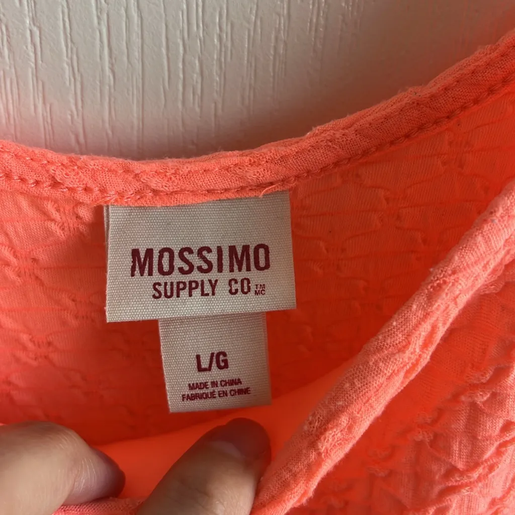 Mossimo Supply Co. Vibrant Coral Textured Top Orange Size L - Image 2