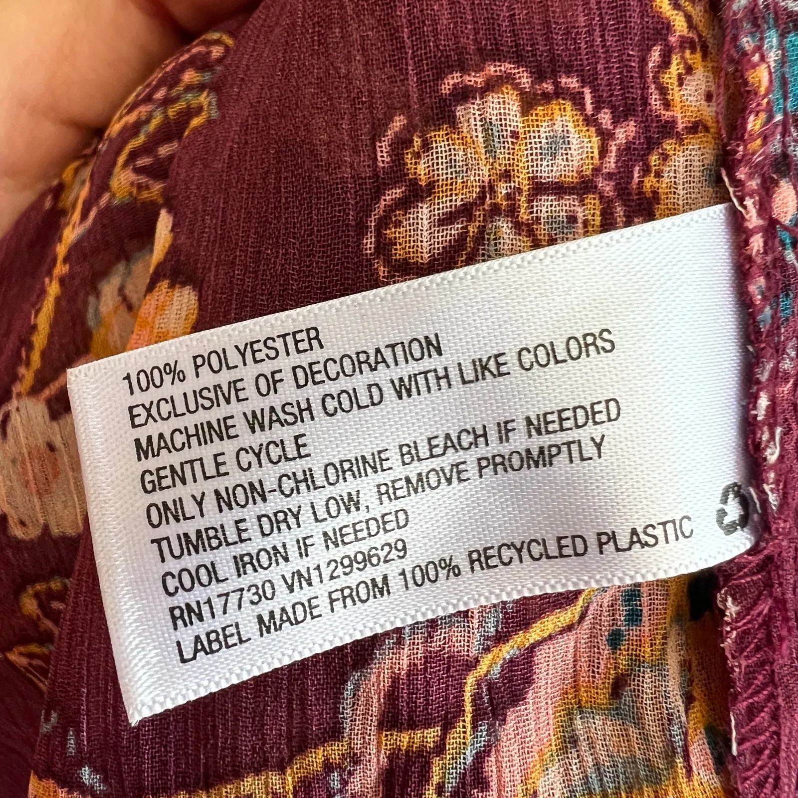 Floral Sheer Peasant Top Boho‎ Romantic Fairy Grunge Cottagecore Fairycore Large - Image 4