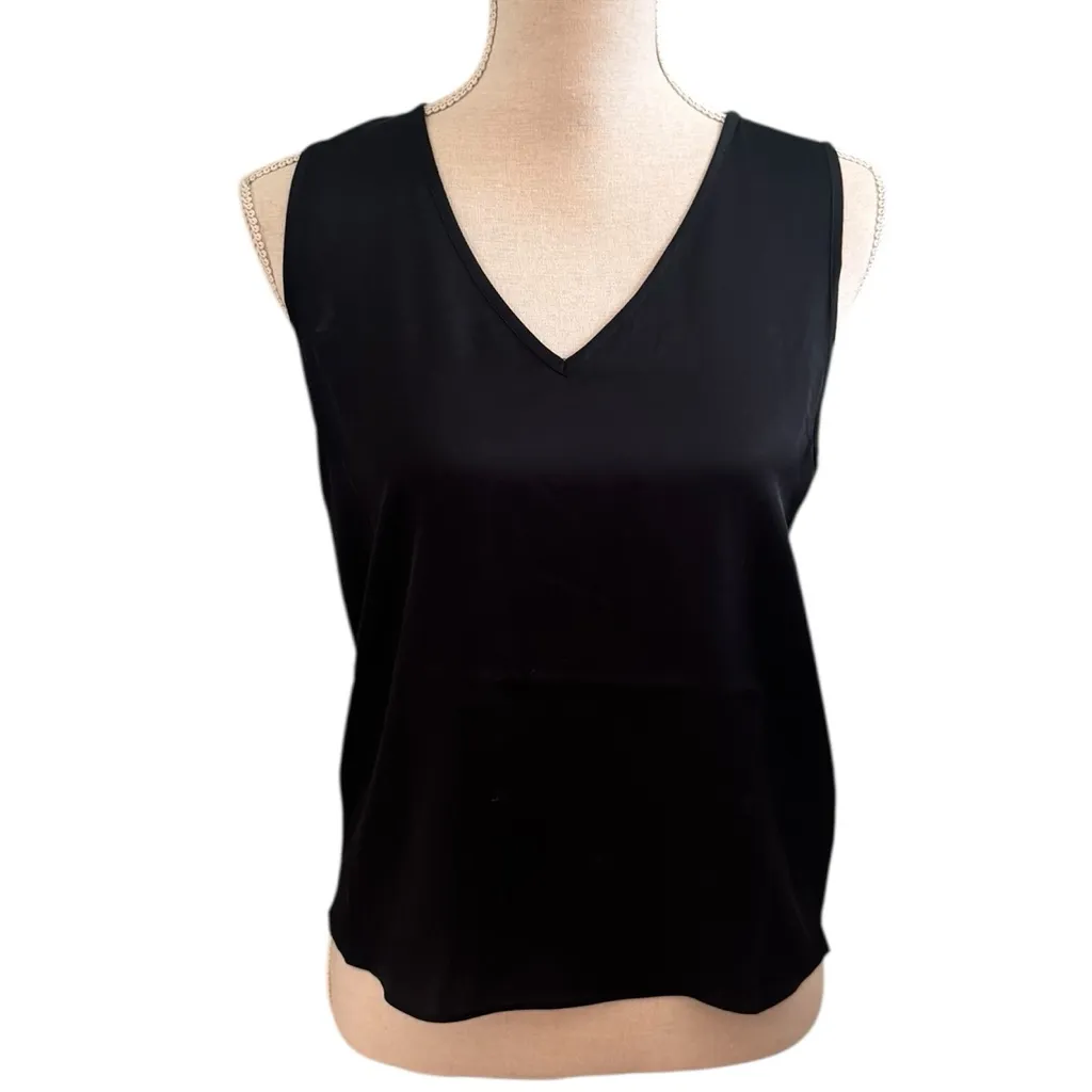 Quince Washable Stretch Silk Tank in black Small - Image 2