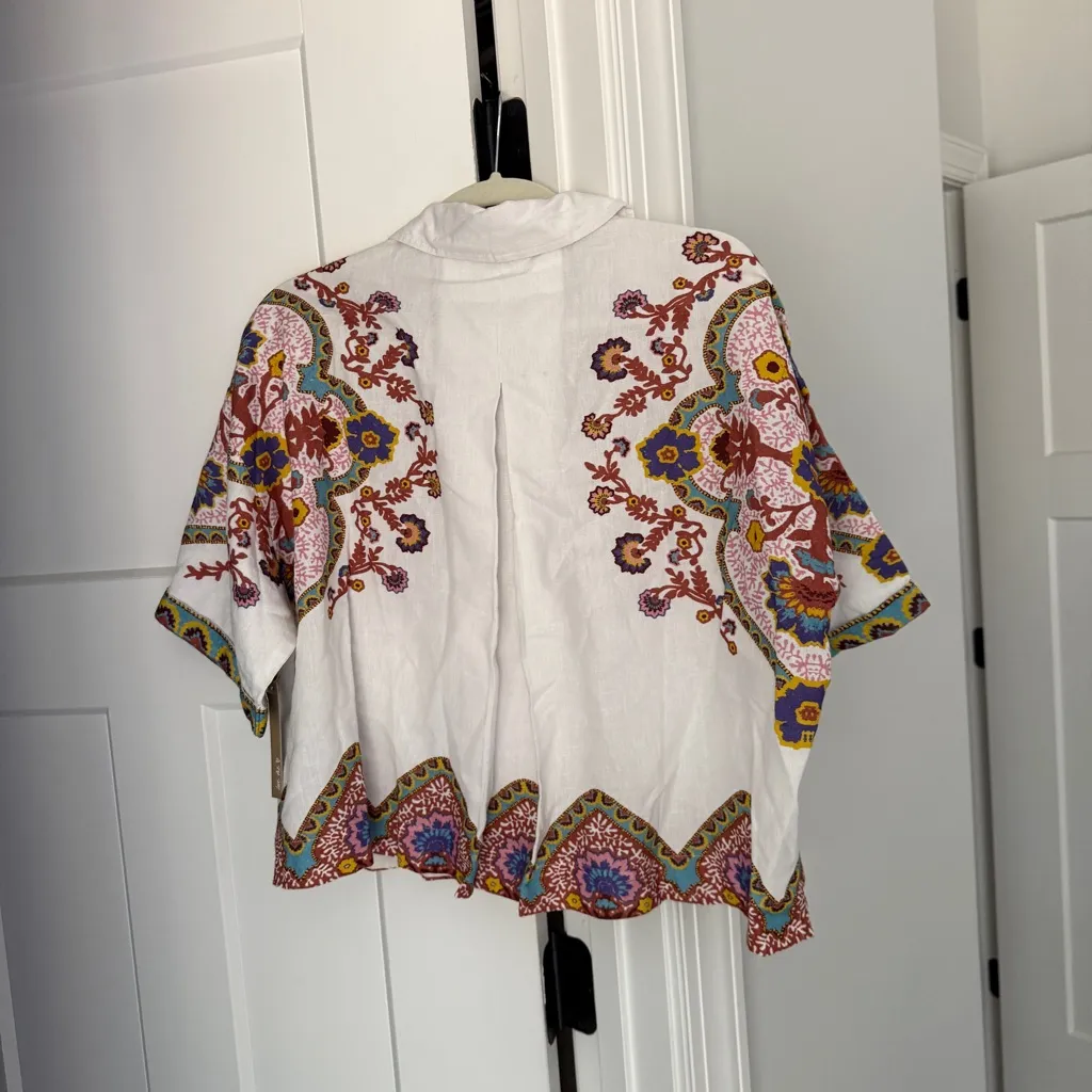 NWT Cleobella JENI BLOUSE LAGOS Short Sleeve Button Down Top - Image 6