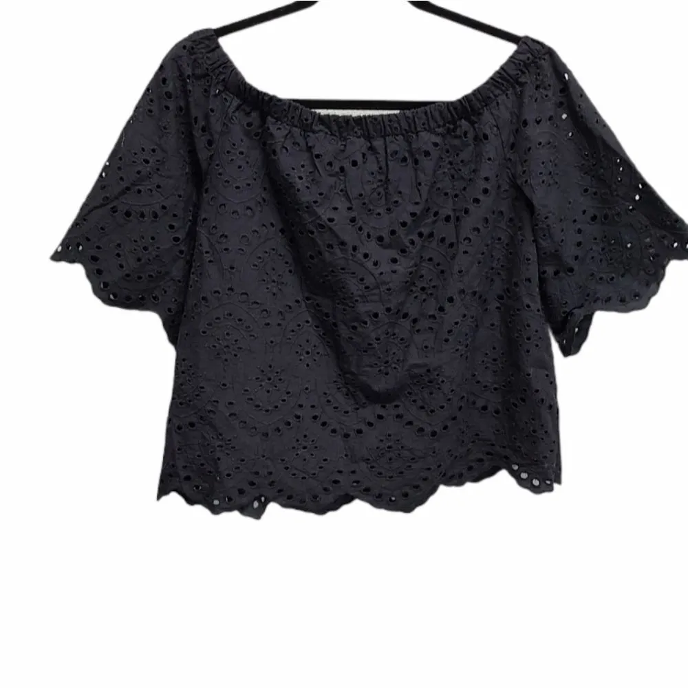 Do+Be Embroidered Scalloped Cropped Top Size Small - Image 2