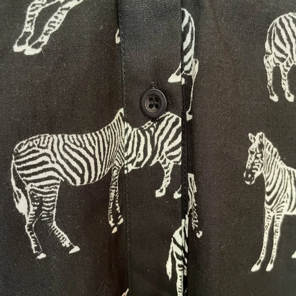 Anthropologie Porridge Zebra Cotton Black Hi-Low Sleeveless Dress w Belt NWOT - Image 4