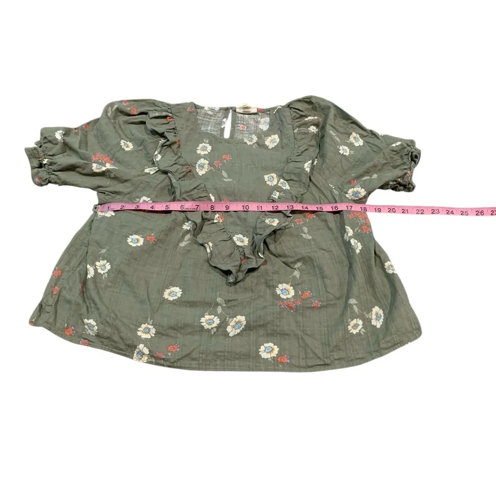 ANA green floral blouse - Image 2