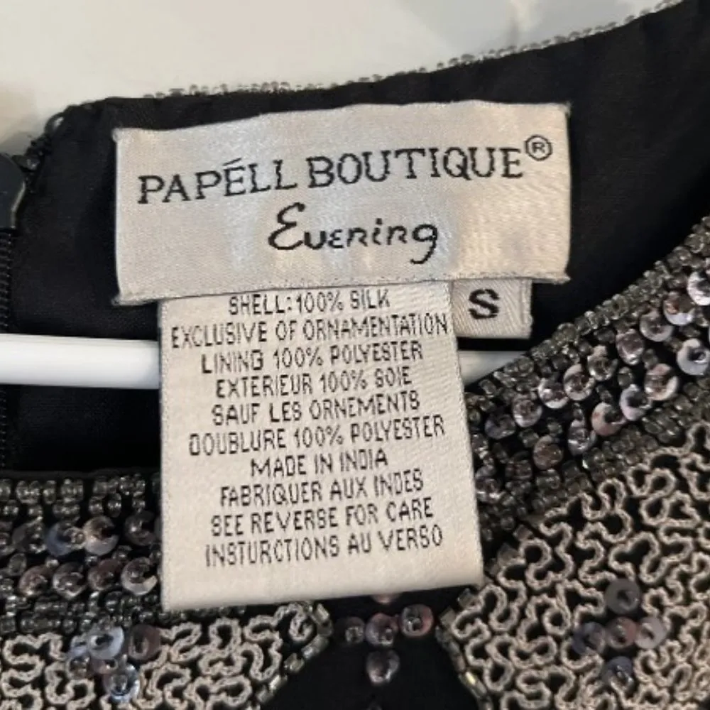 Papell Boutique Evening Sequin / Beaded Sleeveless Top - Image 3