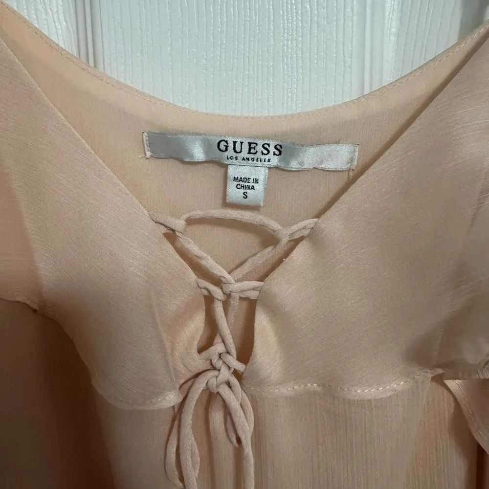 Guess Blush pink Asymmetrical Blouse with Tie Front - Image 2