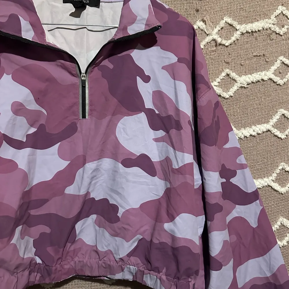 Purple Camo Crop Athletic Half Zip Pullover Jacket - Image 5
