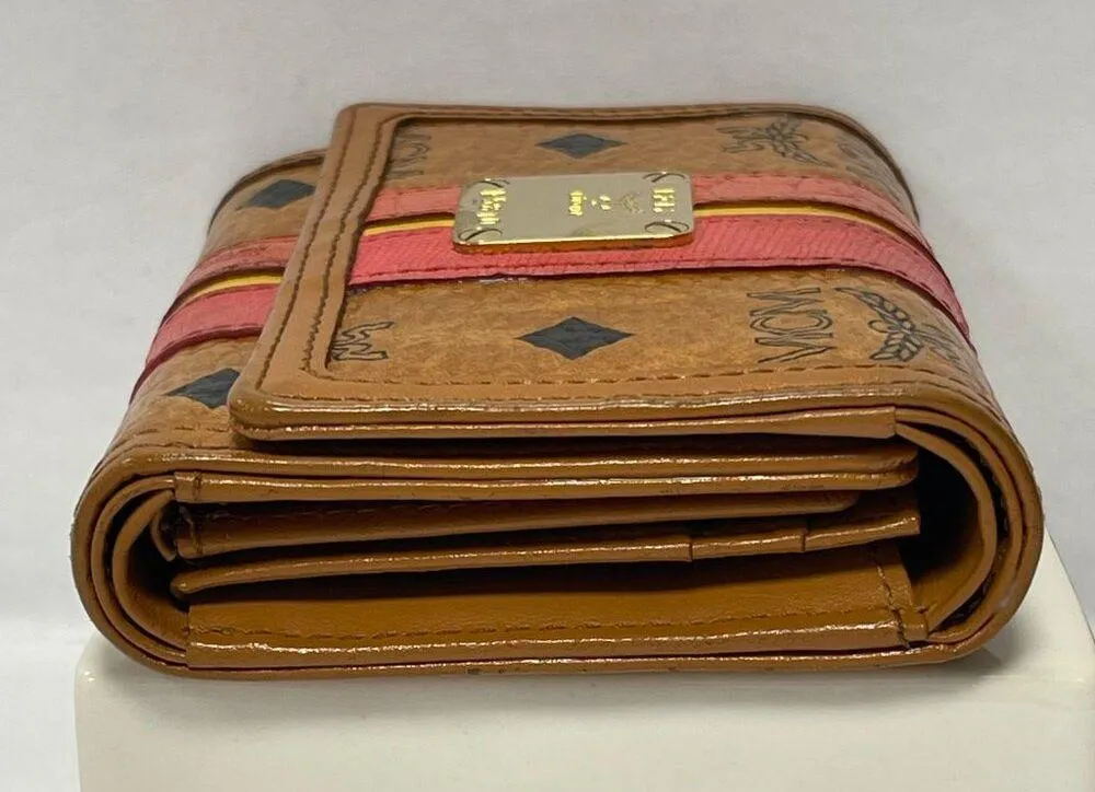 MCM Vintage Visetos Leather Tri-Fold Wallet,  Cognac - Preowned - Image 7