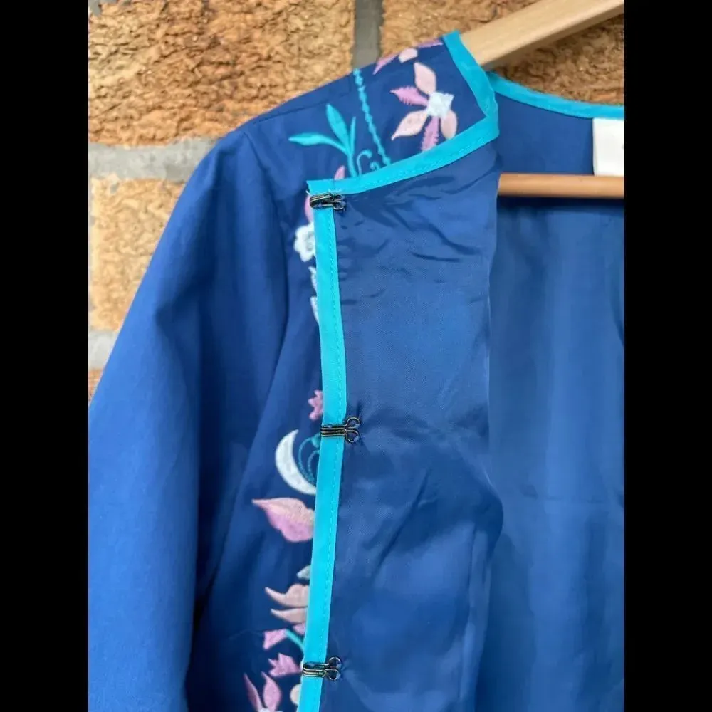 LaBellumHillary ScottLong Sleeve EmbroideredJacket Blue Size M - Image 8