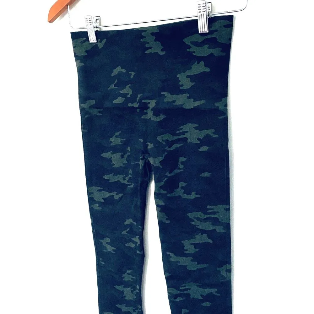 SPANX Look at Me Now Green Seamless Core and Tummy Control Camo Leggings Sz M - Image 10