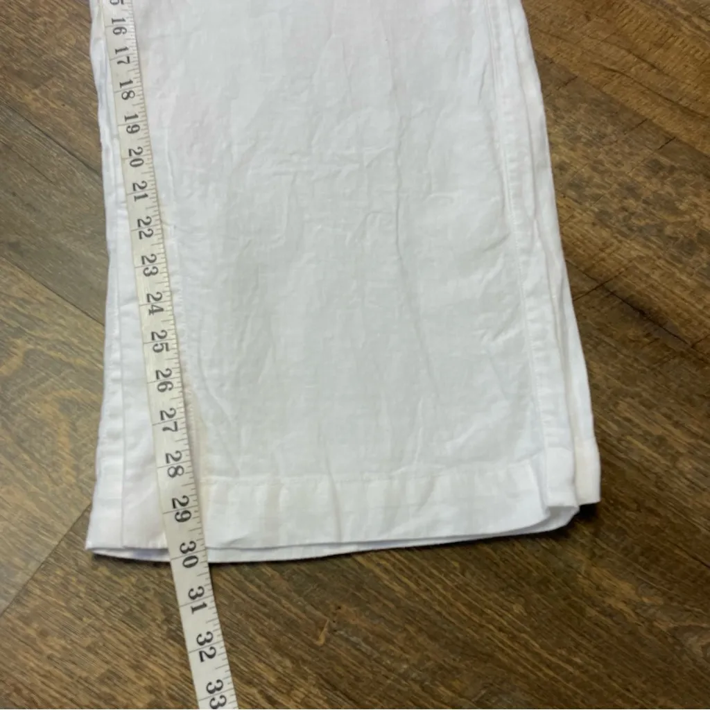 Athleta Retreat Linen High Rise Wide Leg Pants White Womens Size Large Relaxed - Image 12