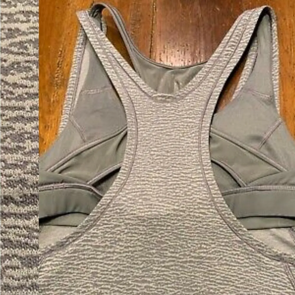 Lululemon Glide & Stride Tank Sheer Luon Pebble Jacquard V2 Arctic Gray Ice Sz 6 - Image 9