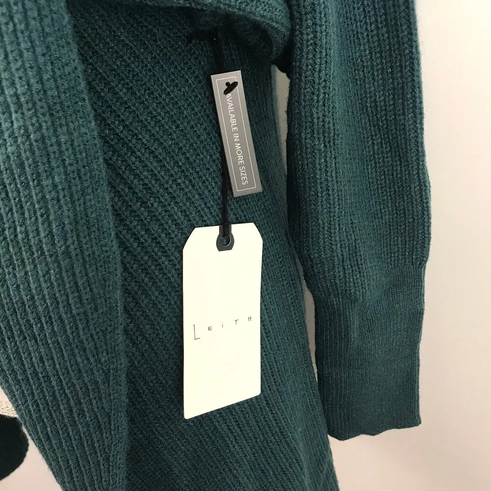 NWT Leith Dolman Green Knit Open Front Knit Cardigan Sweater Size Small - Image 3
