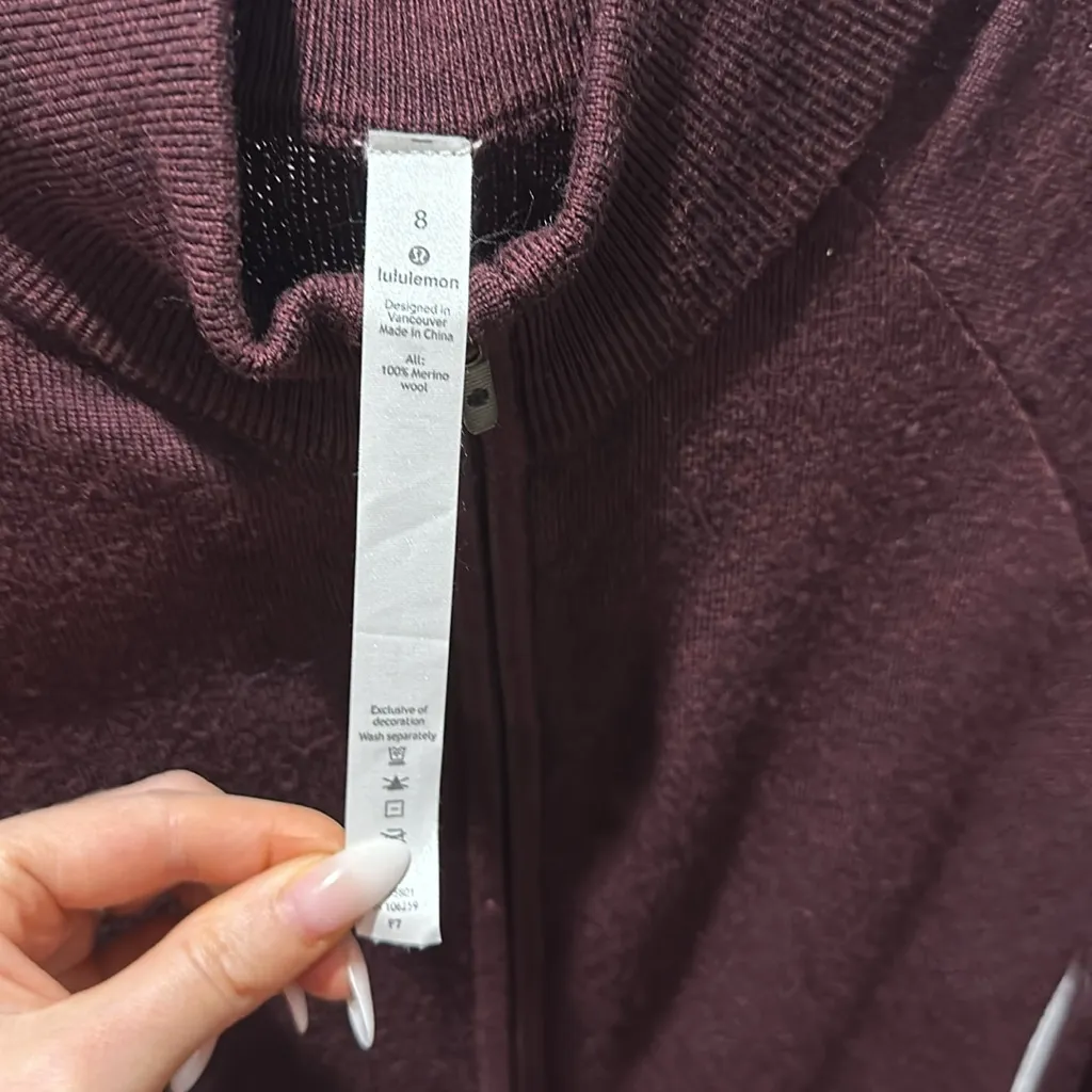 LULULEMON Jacket Wool Time to Thrive Merino Wool Dark Adobe (Heathered) Size 8 - Image 12