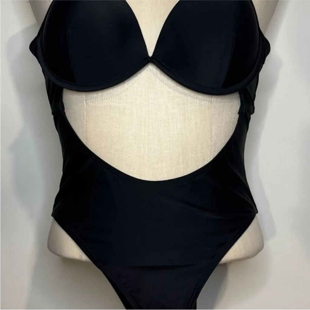 Black Halter Cutout Swimsuit One piece swimsuit - Image 4