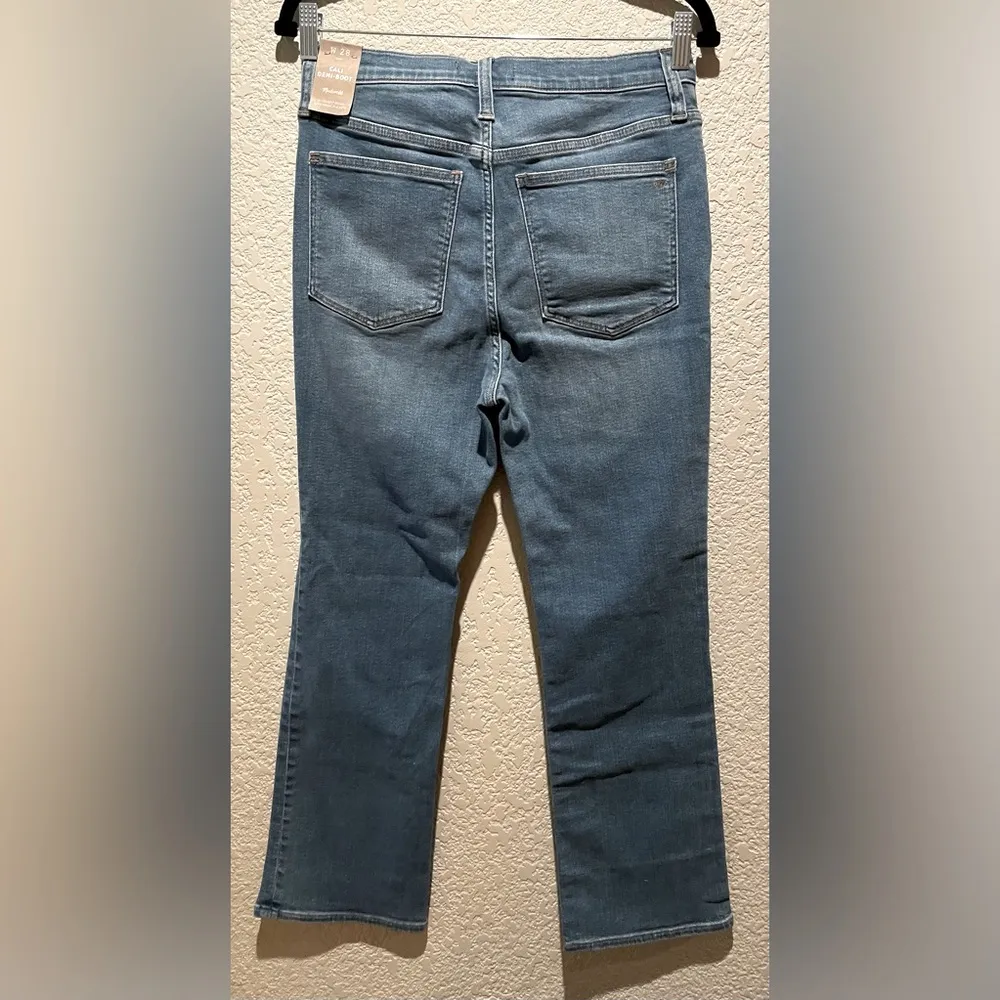 NWT Madewell Cali Demi Boot Blue Jeans Size 28 - Image 5