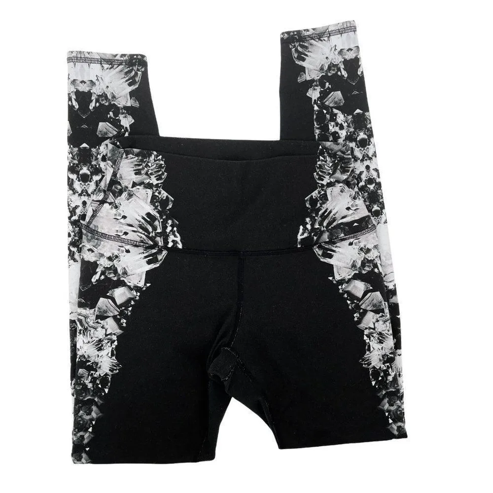 ALO High Waisted Airbrush Black Crystal Full Length Ankle Leggings Small - Image 3