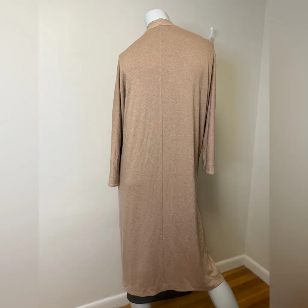 Wilfred Free Zlata LONG Sweater Open Front Kimono Duster Camel Metallic Medium - Image 7