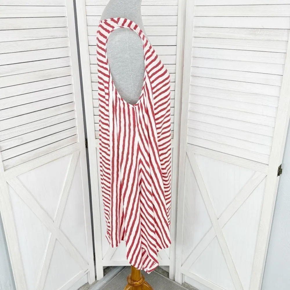 India Boutique Striped Beach‎ Swim Cover Dress Red White One Size Size M - Image 3