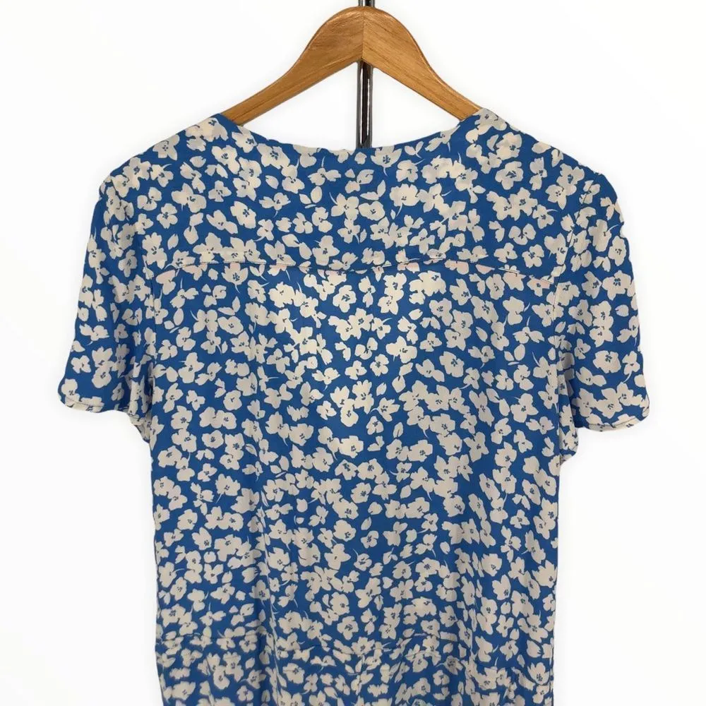 Joules Celine Blue Floral Culotte Jumpsuit Surplice Neckline Short Sleeves Size 6 - Image 6