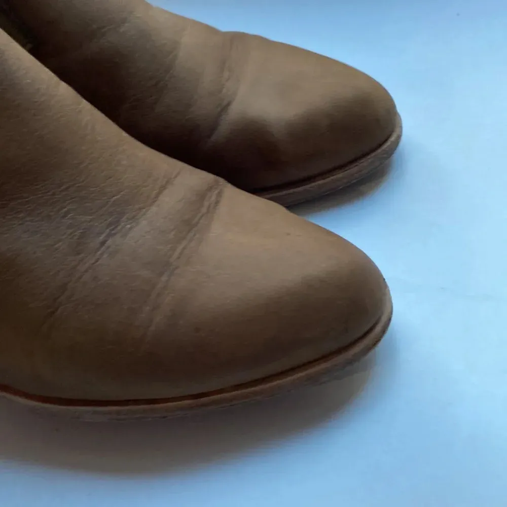 Eileen Fisher Even‎ Booties Tan Brown Leather Ankle Booties Size 7 - Image 5