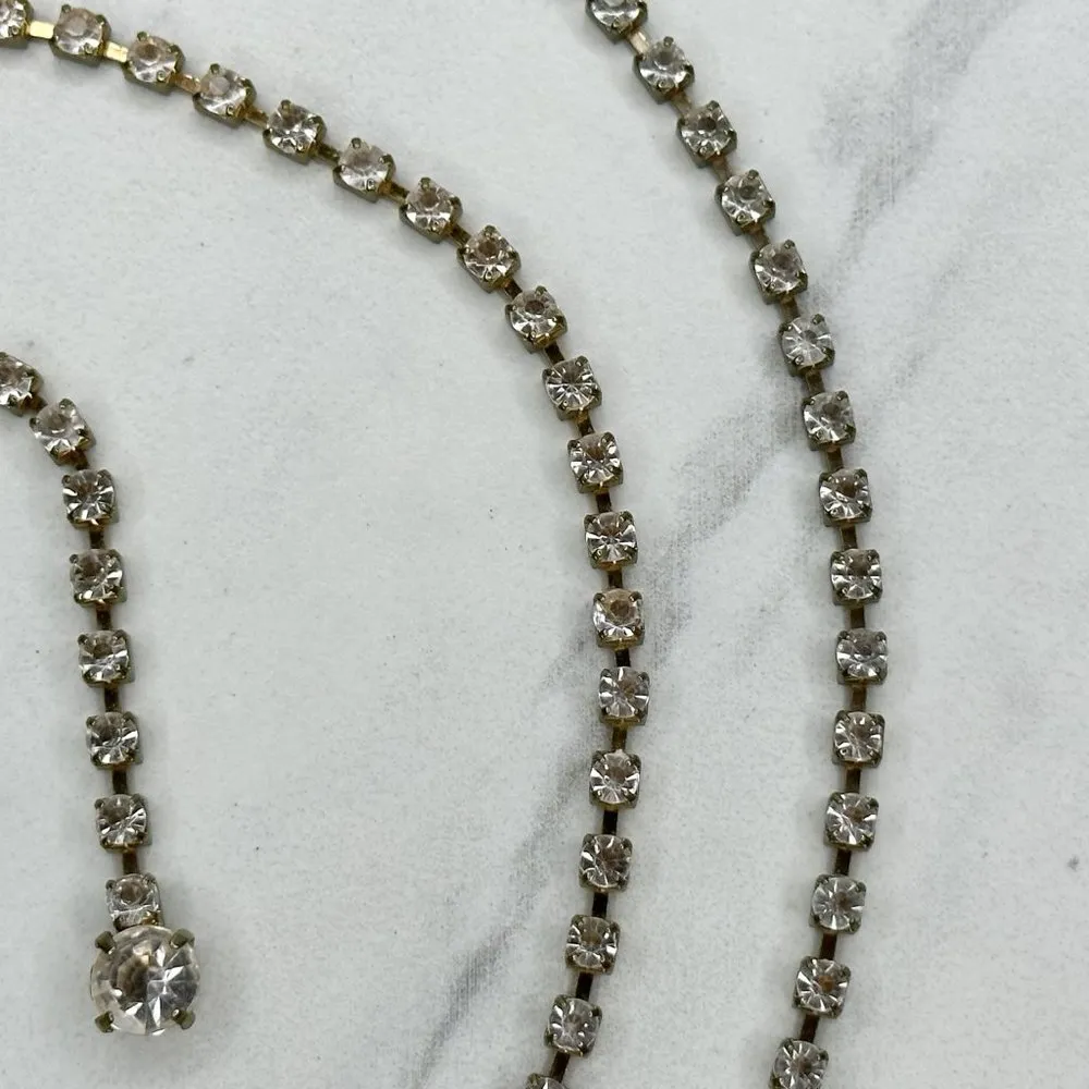 Skinny Clear Rhinestone Silver Tone Belly Body Metal Chain Link Belt OS One Size - Image 5