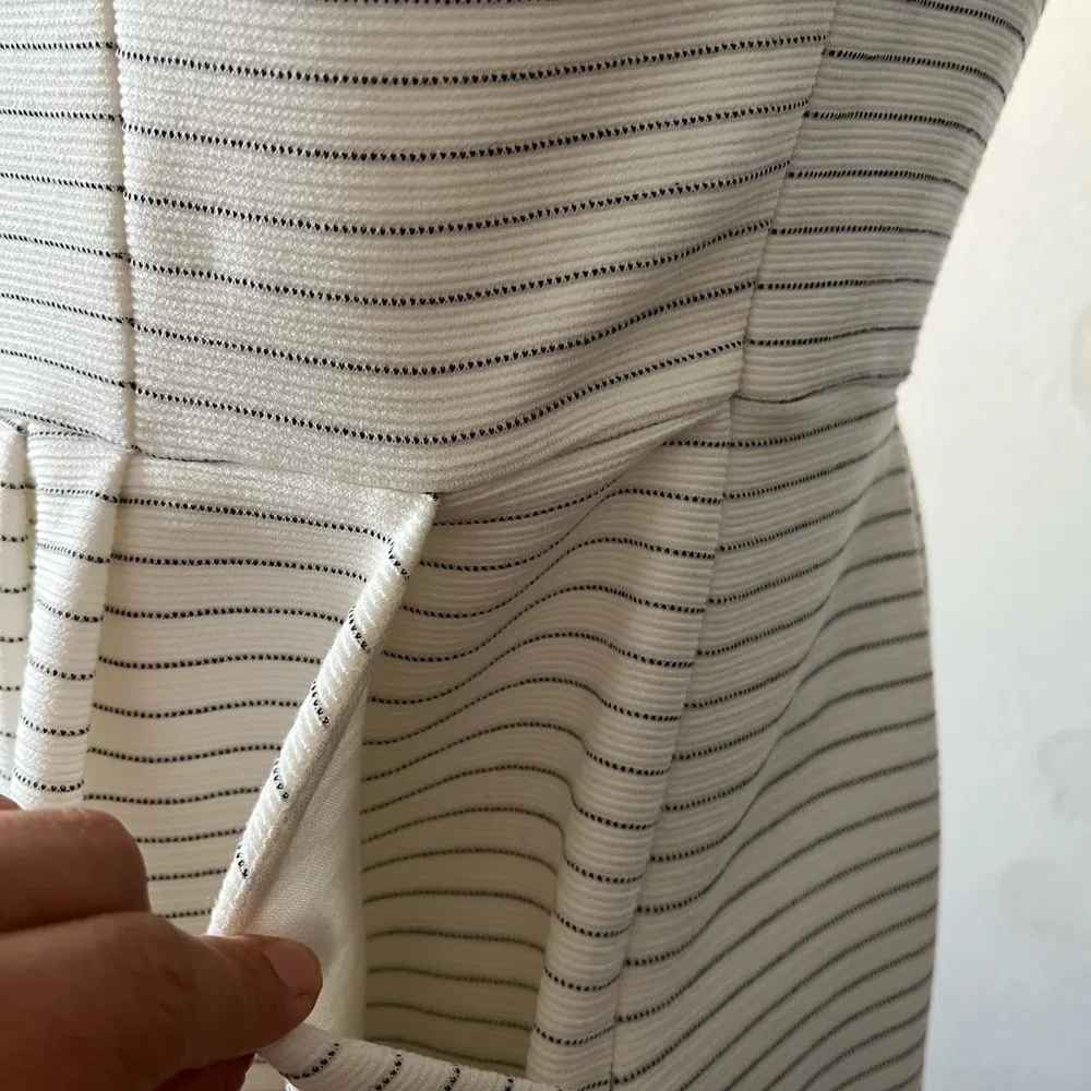 Anthropologie Maeve sunland white striped ruffled flutter sleeve midi dress 6 - Image 11