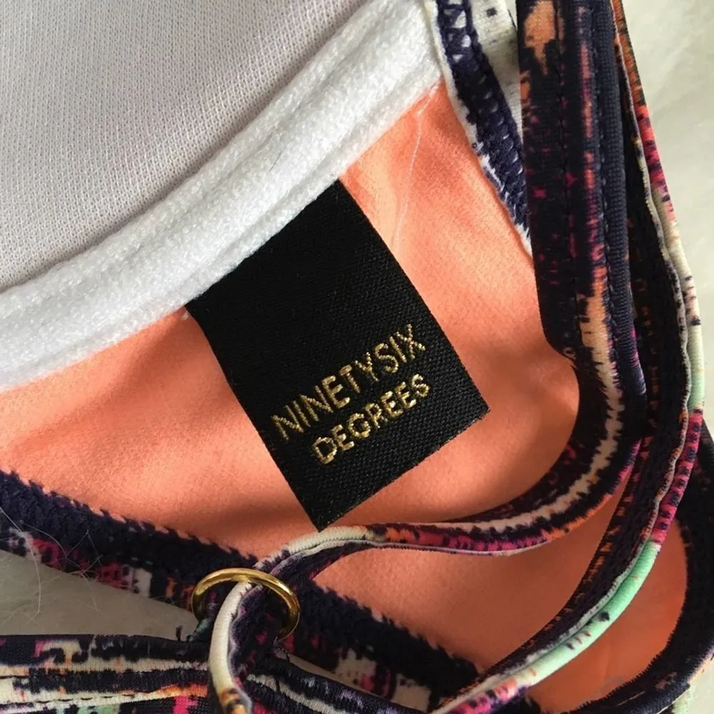 Ninety Six Degrees Tribal Print Push Up Bikini Top Medium Padded Adjustable Swim Purple - Image 10