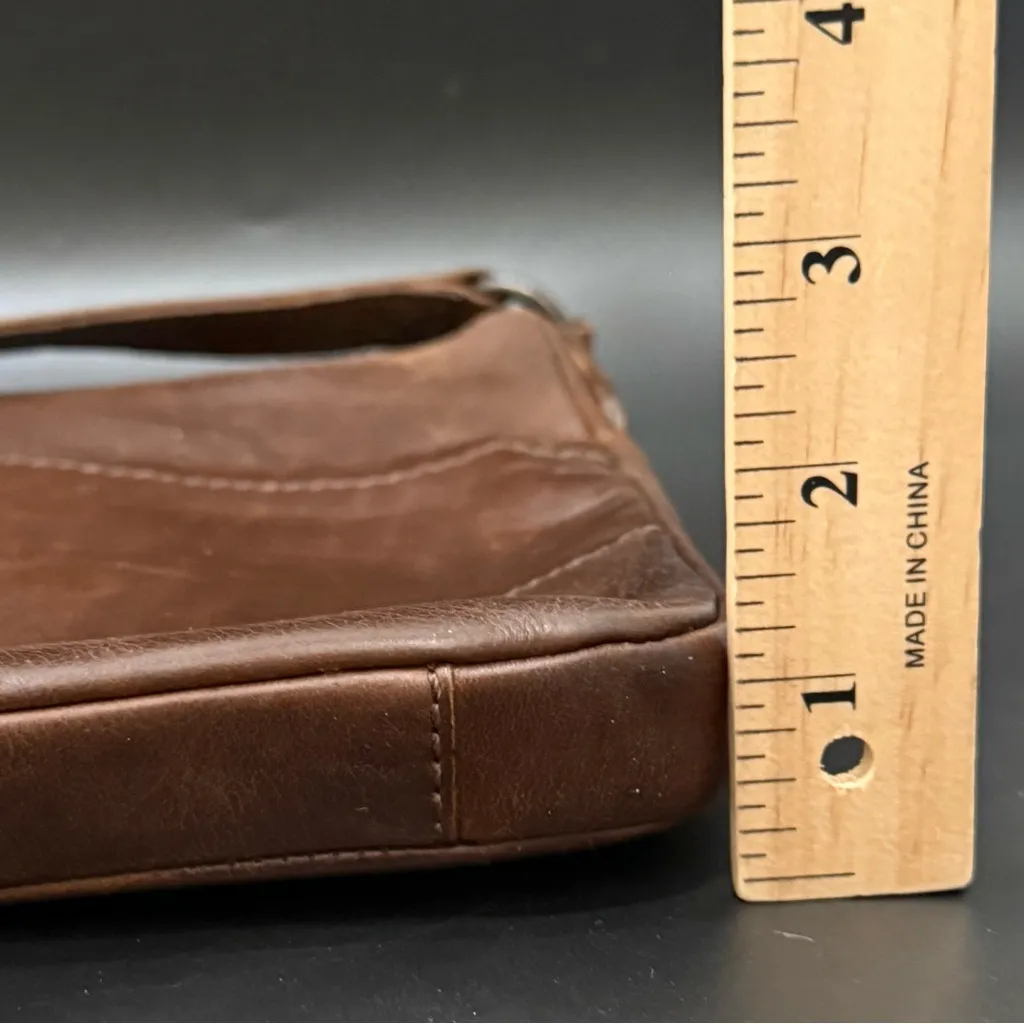 FRYE Melissa Swing Pack Zip Dark Brown Leather Shoulder Crossbody Bag - Image 8