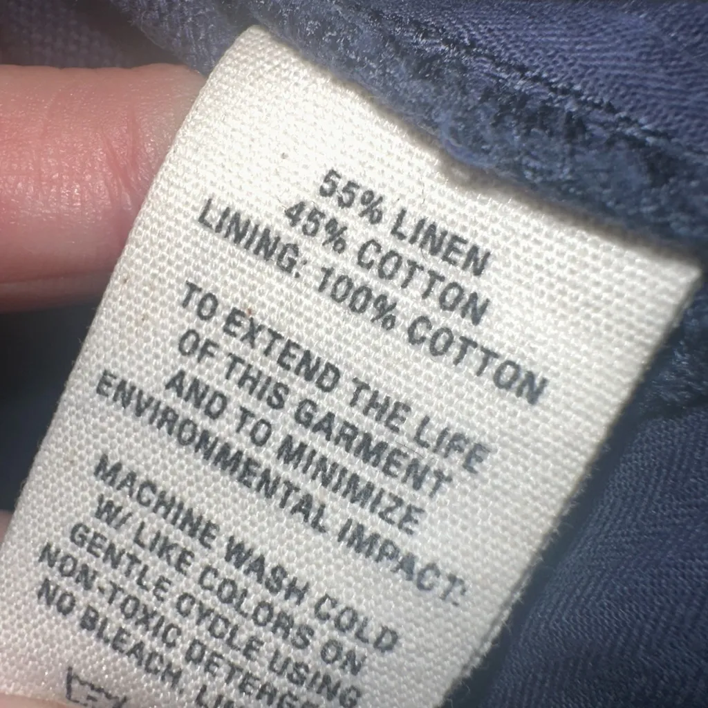 Alex Mill Linen Cotton Blend Navy High Rise Boy Shorts EUC Size 0 Blue - Image 8