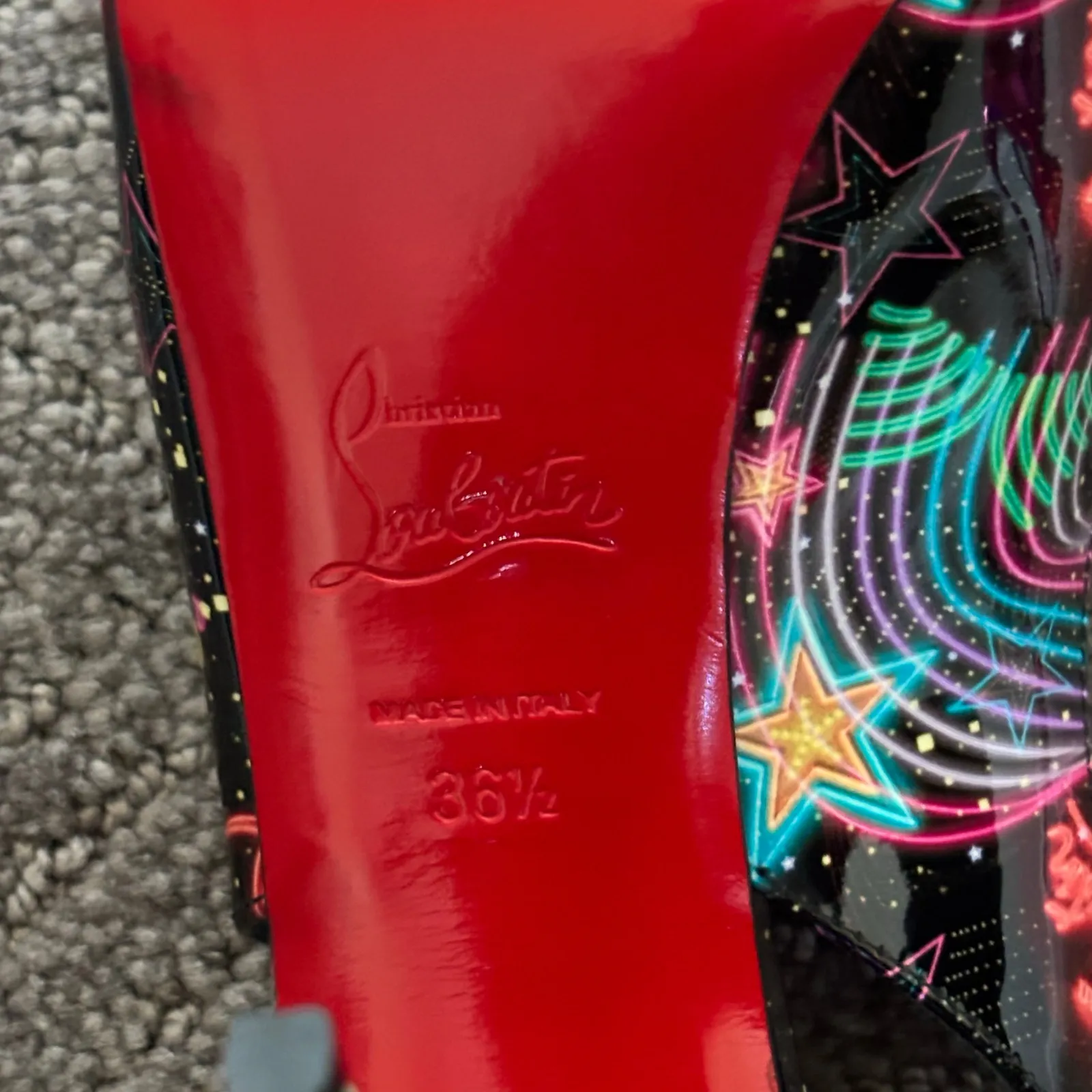 Christian Louboutin Hot Chic Sling Alta 120 Starlight Multicolor Pumps Size 36.5 - Image 13