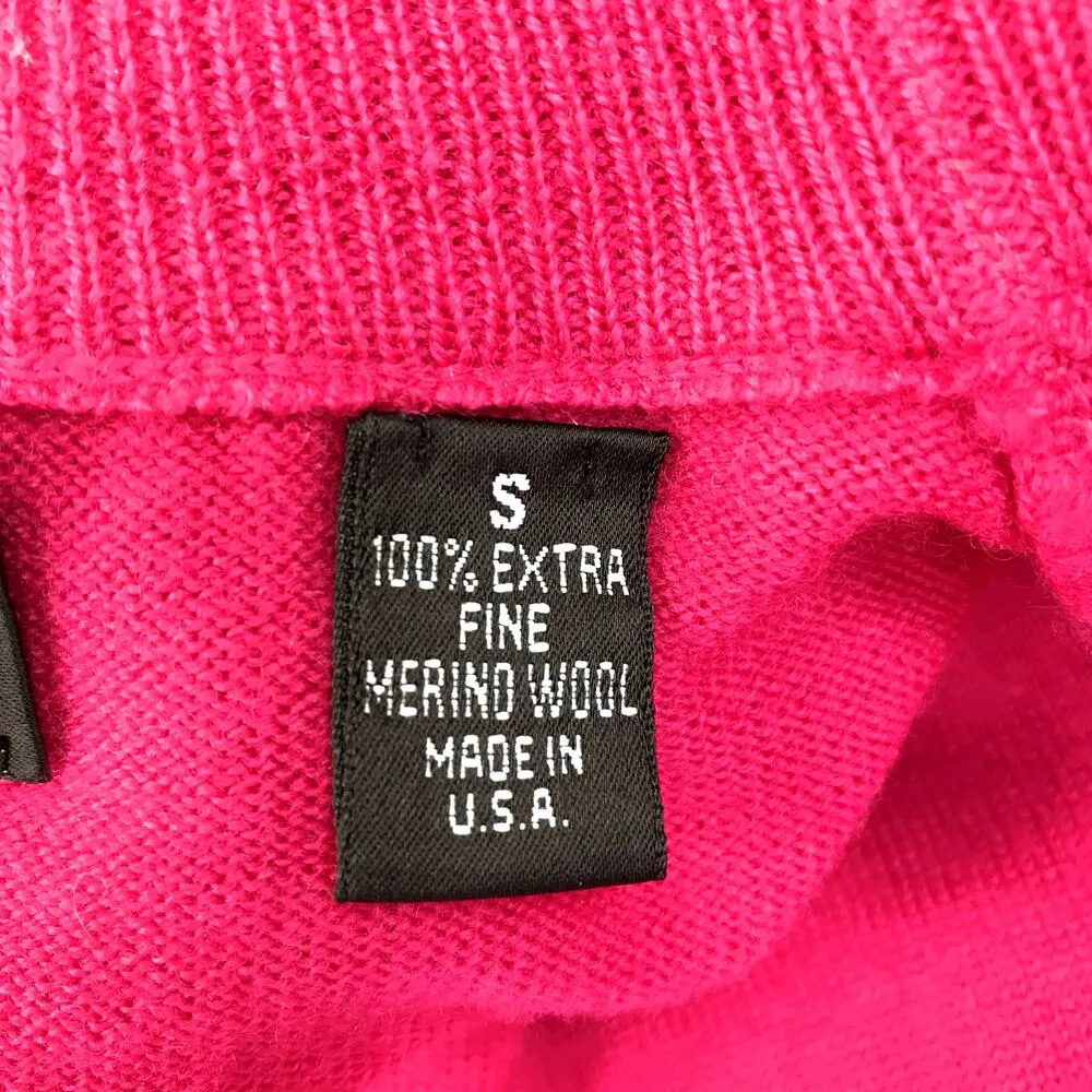 ELLEN TRACY Merino Wool Long Sweater-Tunic Women S Pink Feminine Fairy Preppy - Image 8